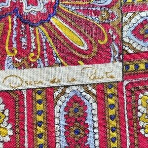 Oscar de la Renta Red and Gold Floral Fabric